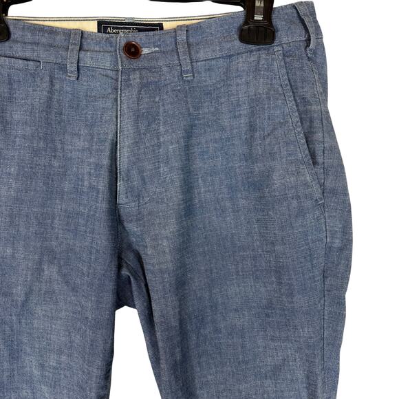 Abercrombie & Fitch Langdon Slim Fit Chino Pants Mens 29x30 Blue Stretch Cotton - Picture 6 of 16